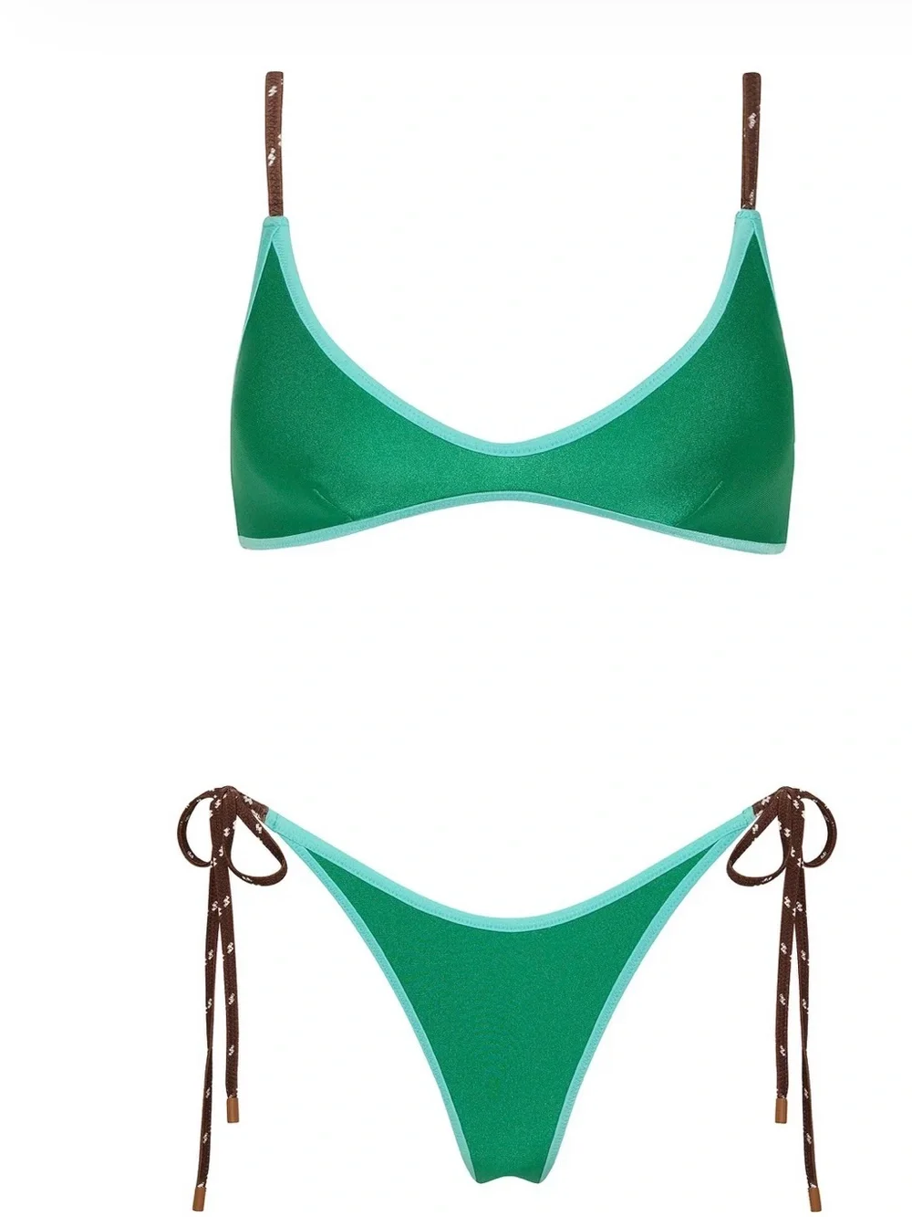 New Triangl MAIA - JADED GREEN NEOPRENE CROP BIKINI SET